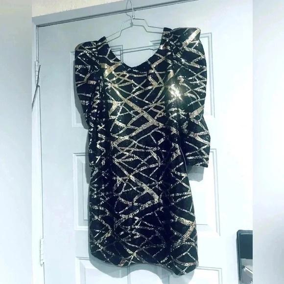 Black and gold sequin dress by Arden B. NWT SIZE XL - Picture 3 of 14